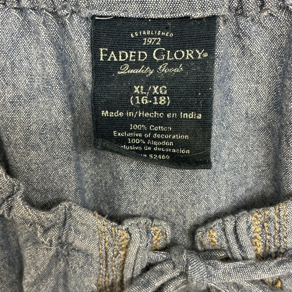 Faded Glory Denim Blue Blouse - Picture 4 of 5